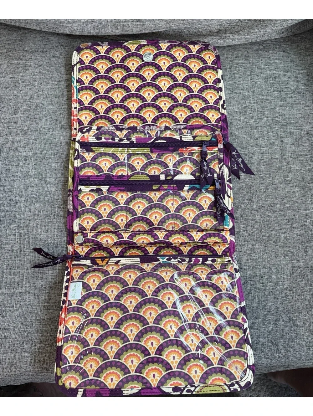 Vera Bradley Hanging Travel Organizer Plum Crazy Cosmetic Toiletry Bag
